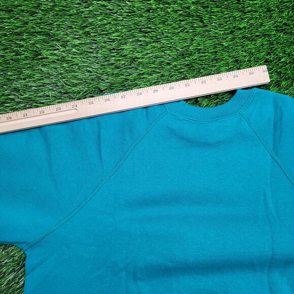 VTG 90s Lee Blank Crewneck Sweatshirt Mens Small USA Made Teal - Picture 6 of 8